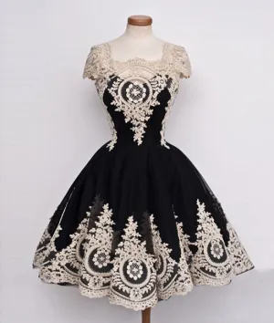 Cute Ball Gown Tulle lace applique Short Prom Dress, Bridesmaid Dress