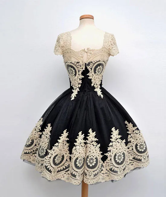 Cute Ball Gown Tulle lace applique Short Prom Dress, Bridesmaid Dress