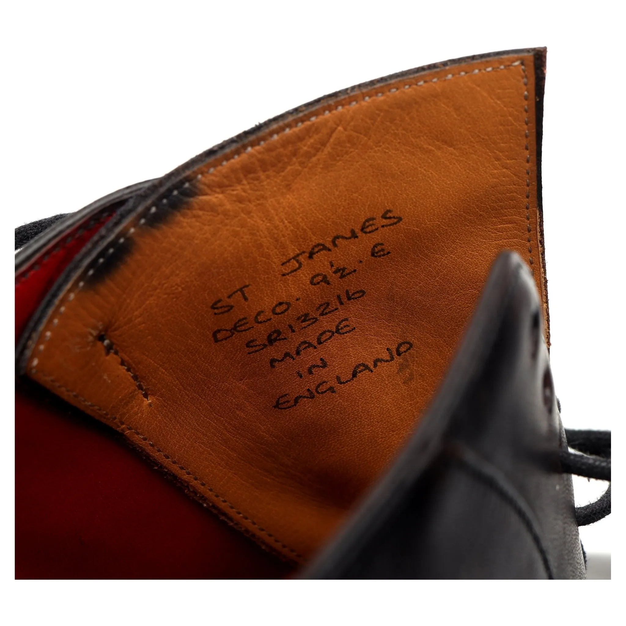 Deco 'St James' Dark Brown Patina Leather Oxford UK 9.5 E