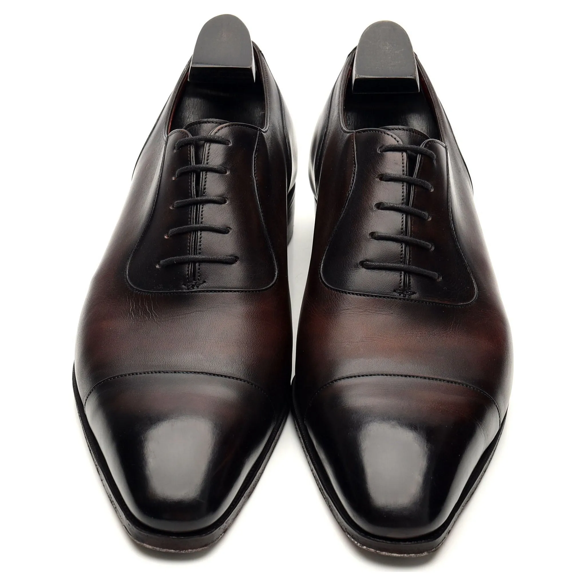 Deco 'St James' Dark Brown Patina Leather Oxford UK 9.5 E