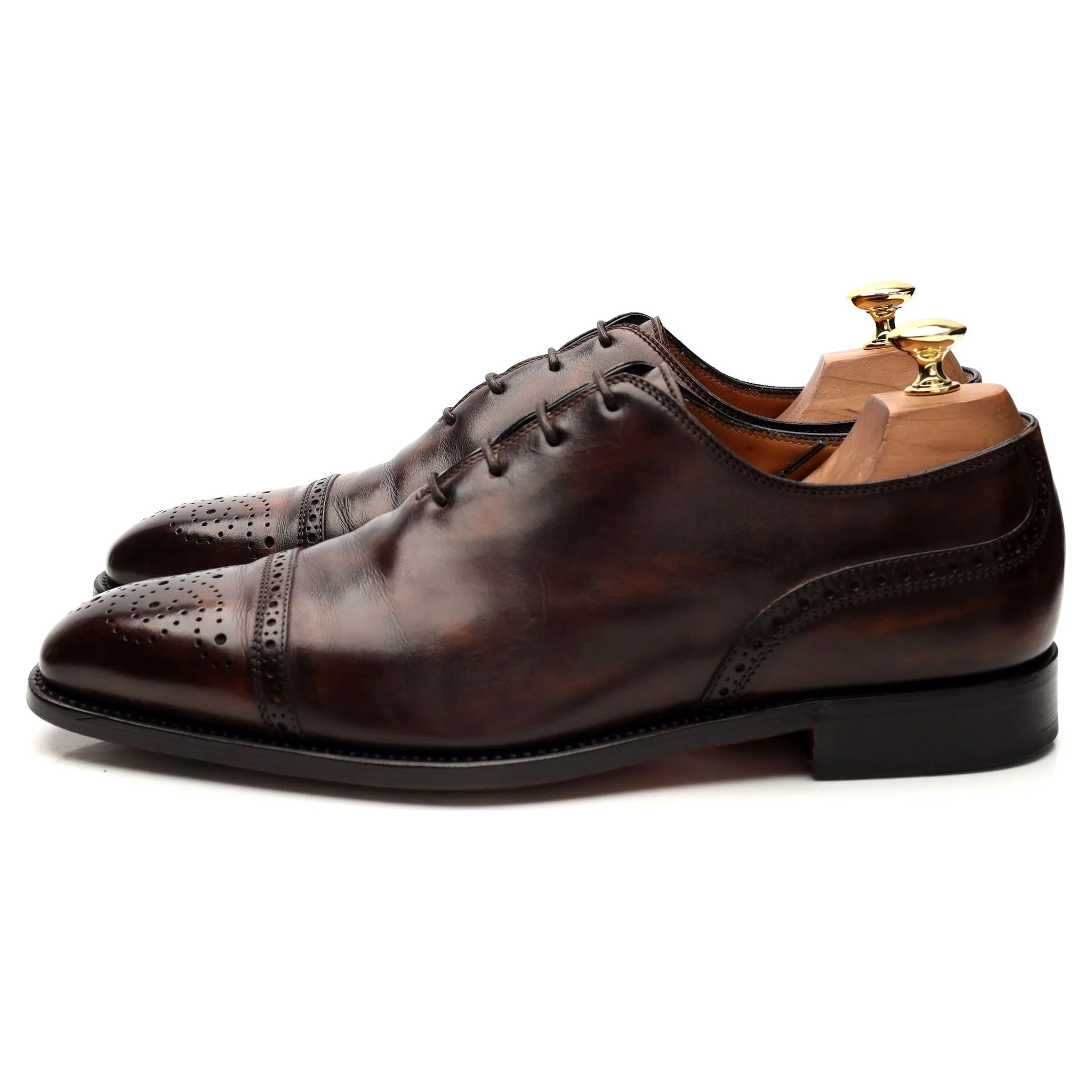 'Del Corso' Dark Brown Leather Oxford Brogue UK 10