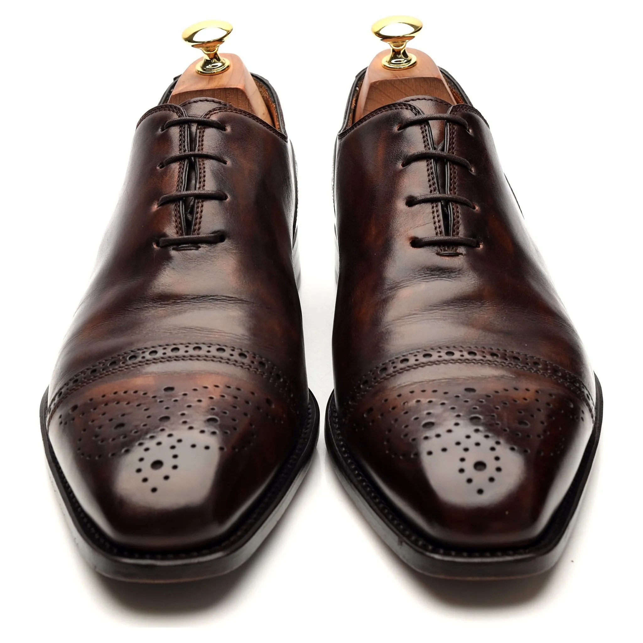'Del Corso' Dark Brown Leather Oxford Brogue UK 10
