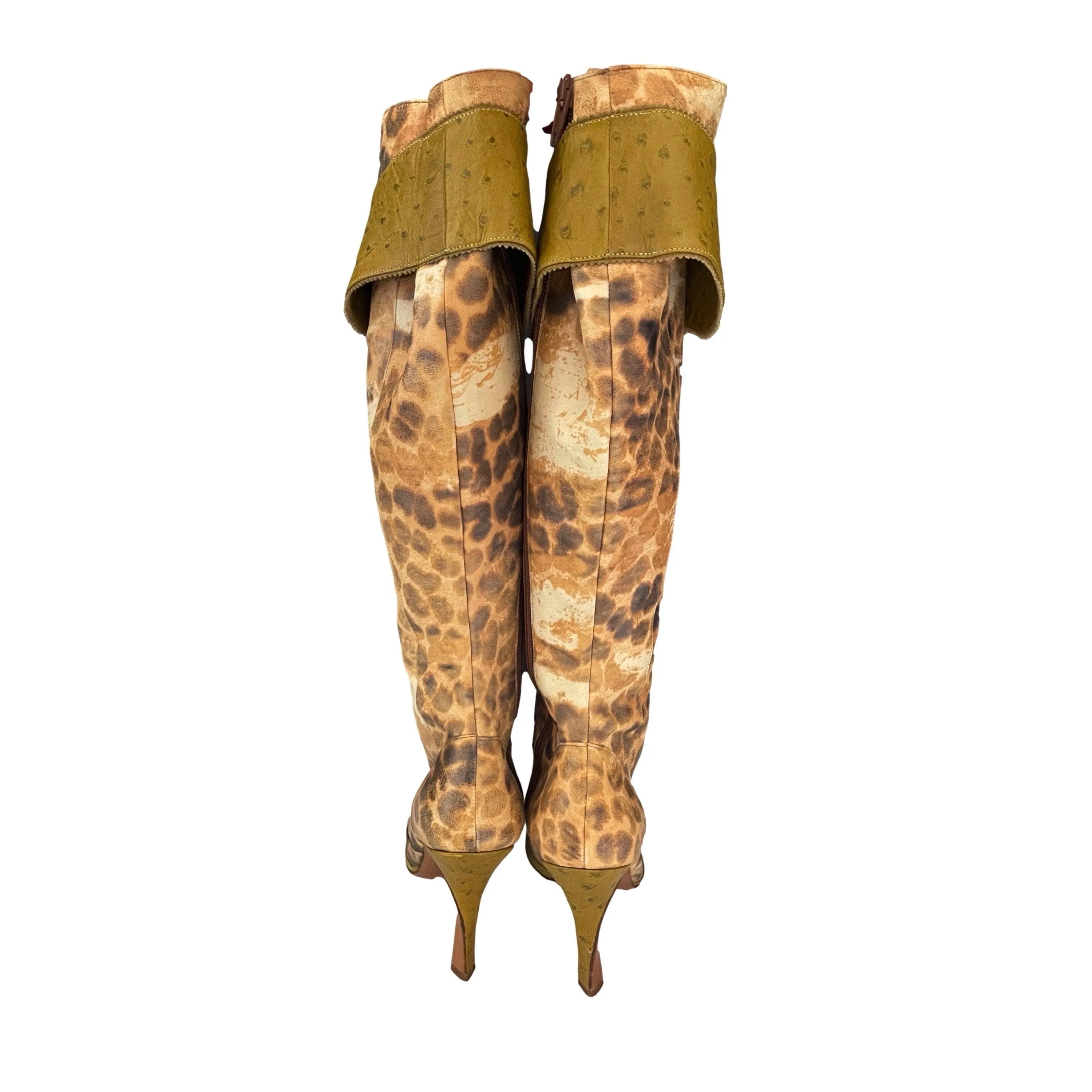 Dior Cheetah Lace Up Boots