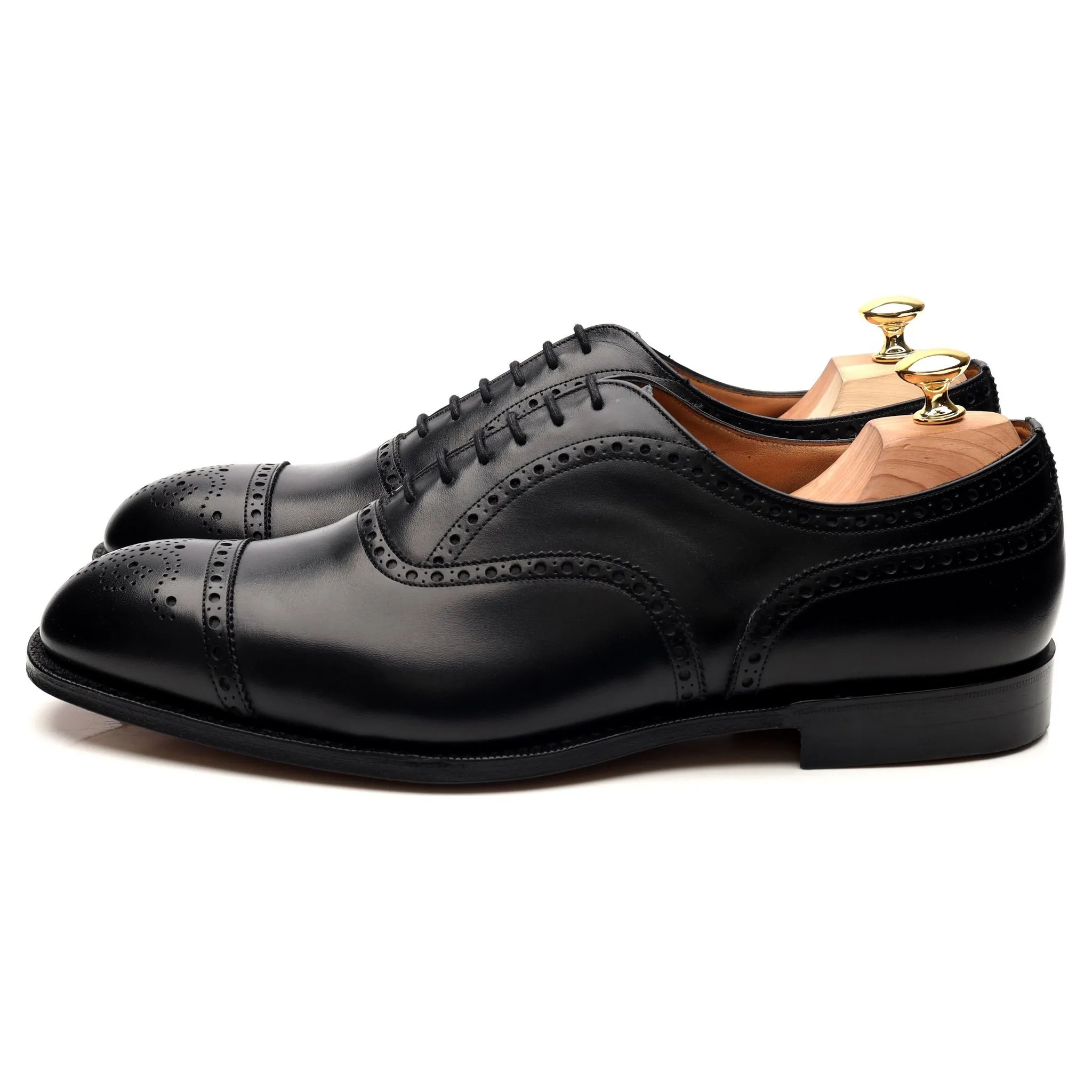 'Diplomat' Black Leather Oxford Semi Brogues UK 11 G