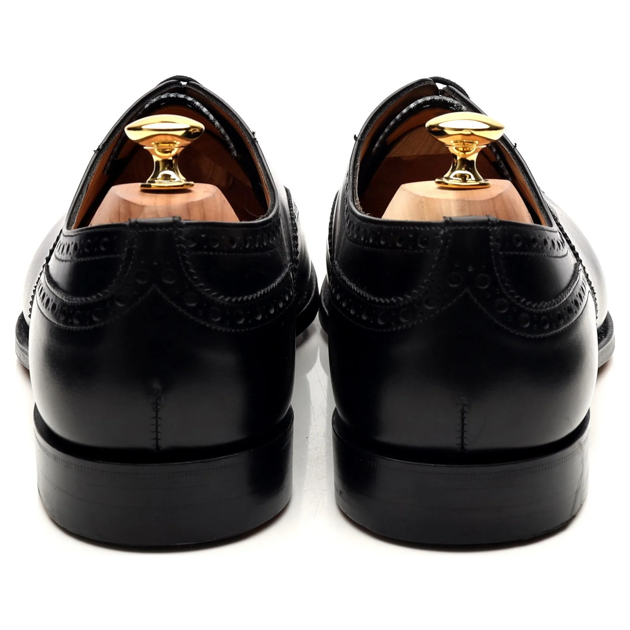 'Diplomat' Black Leather Oxford Semi Brogues UK 11 G
