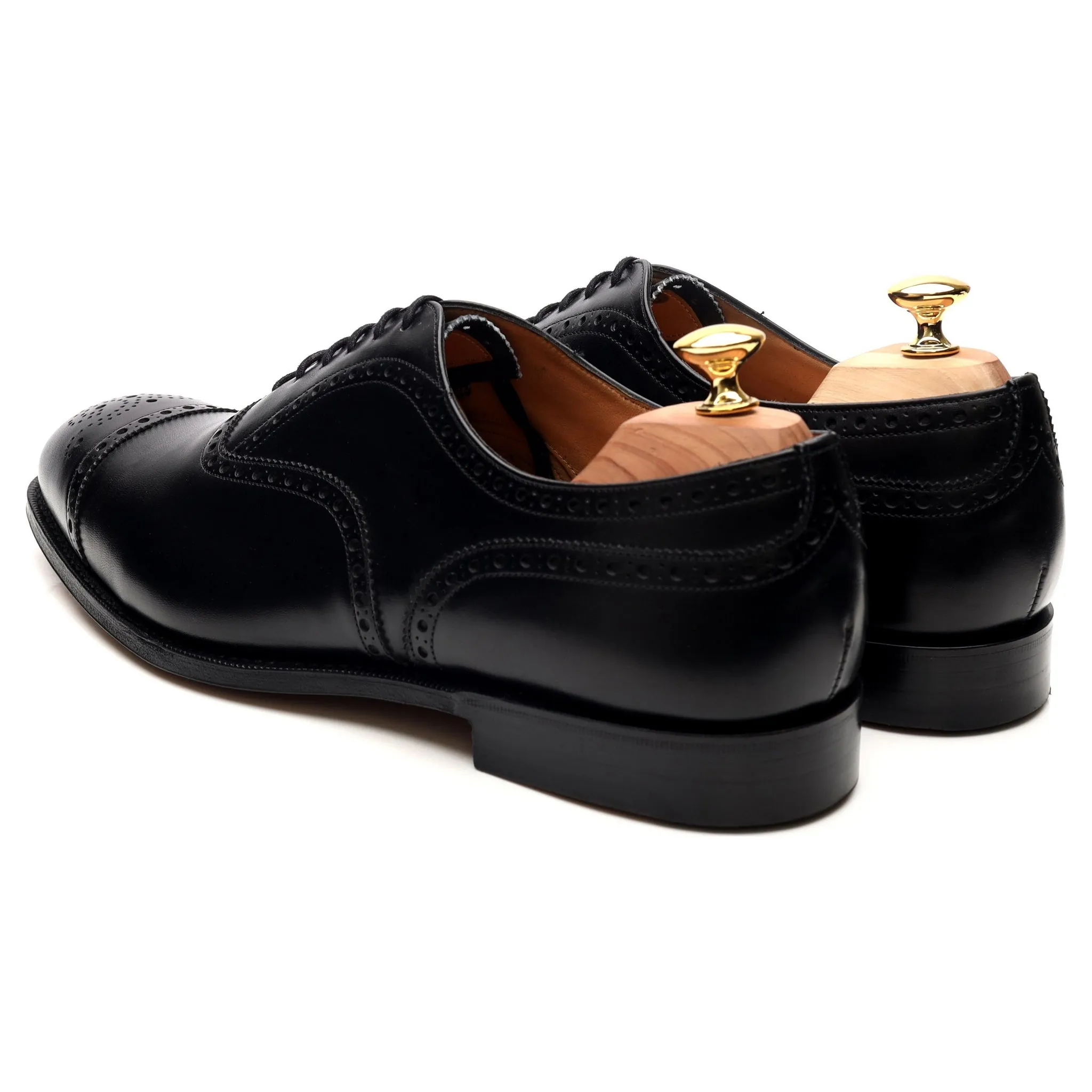 'Diplomat' Black Leather Oxford Semi Brogues UK 11 G