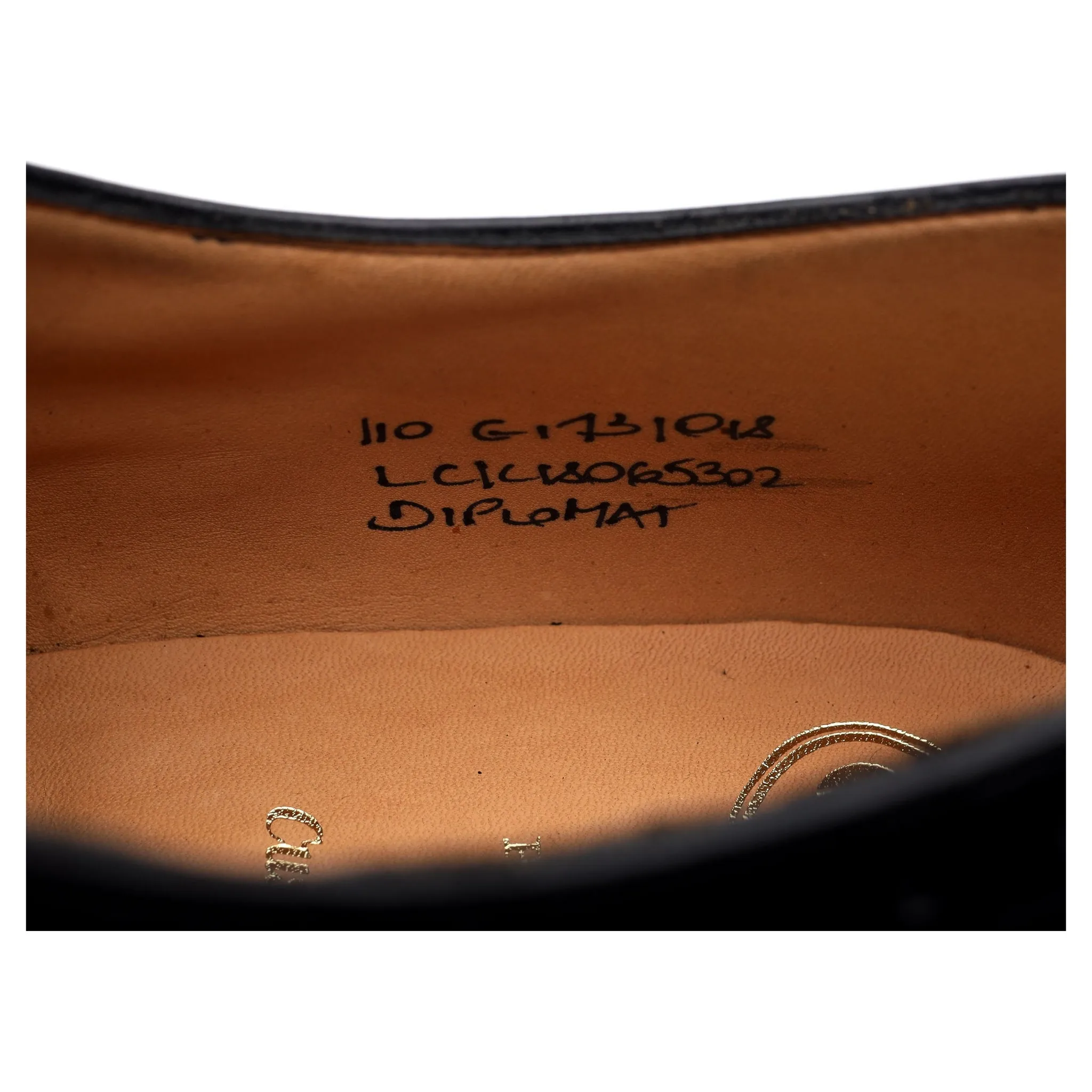 'Diplomat' Black Leather Oxford Semi Brogues UK 11 G
