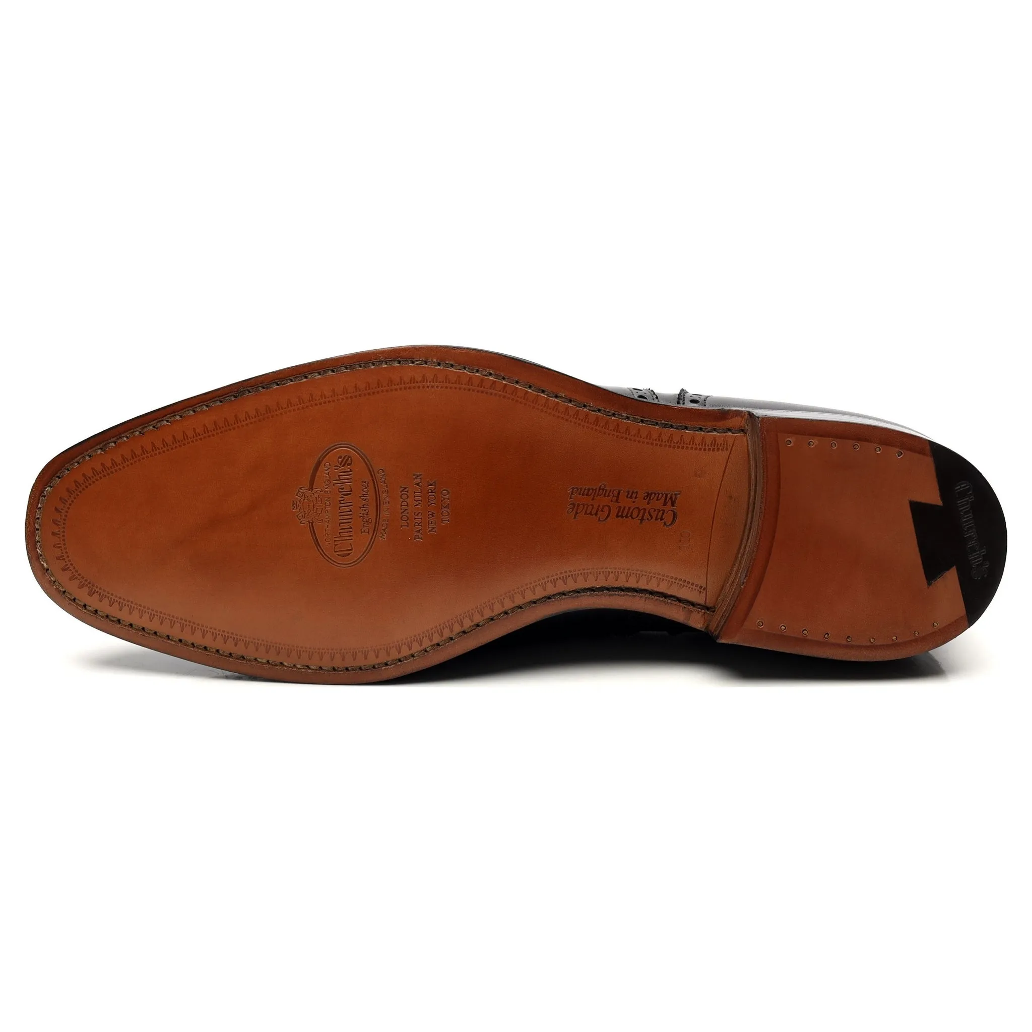 'Diplomat' Black Leather Oxford Semi Brogues UK 11 G