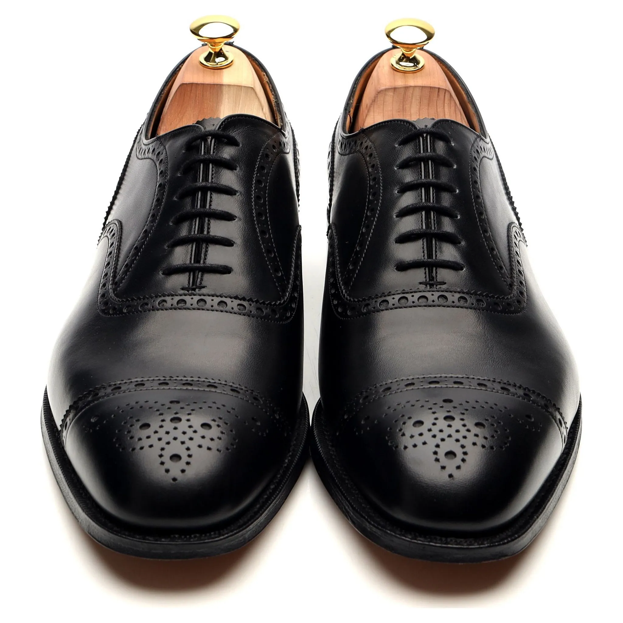 'Diplomat' Black Leather Oxford Semi Brogues UK 11 G