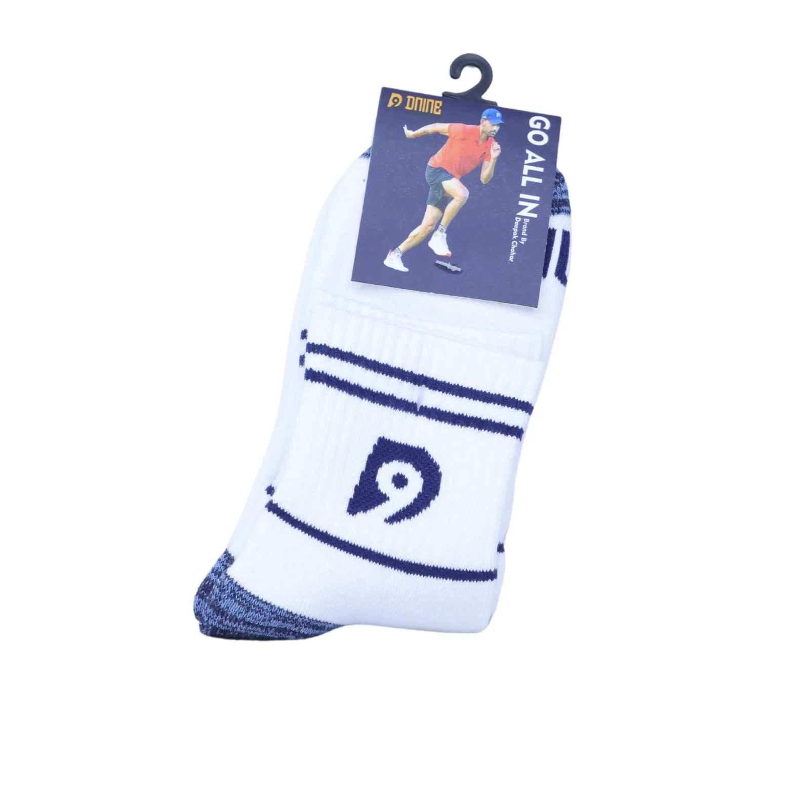 Dnine Warrior 2 Bowling Spikes White/Navy Blue/Green Cricket Shoes Combo