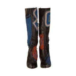 Dolce & Gabbana Black Basketball Print Boots