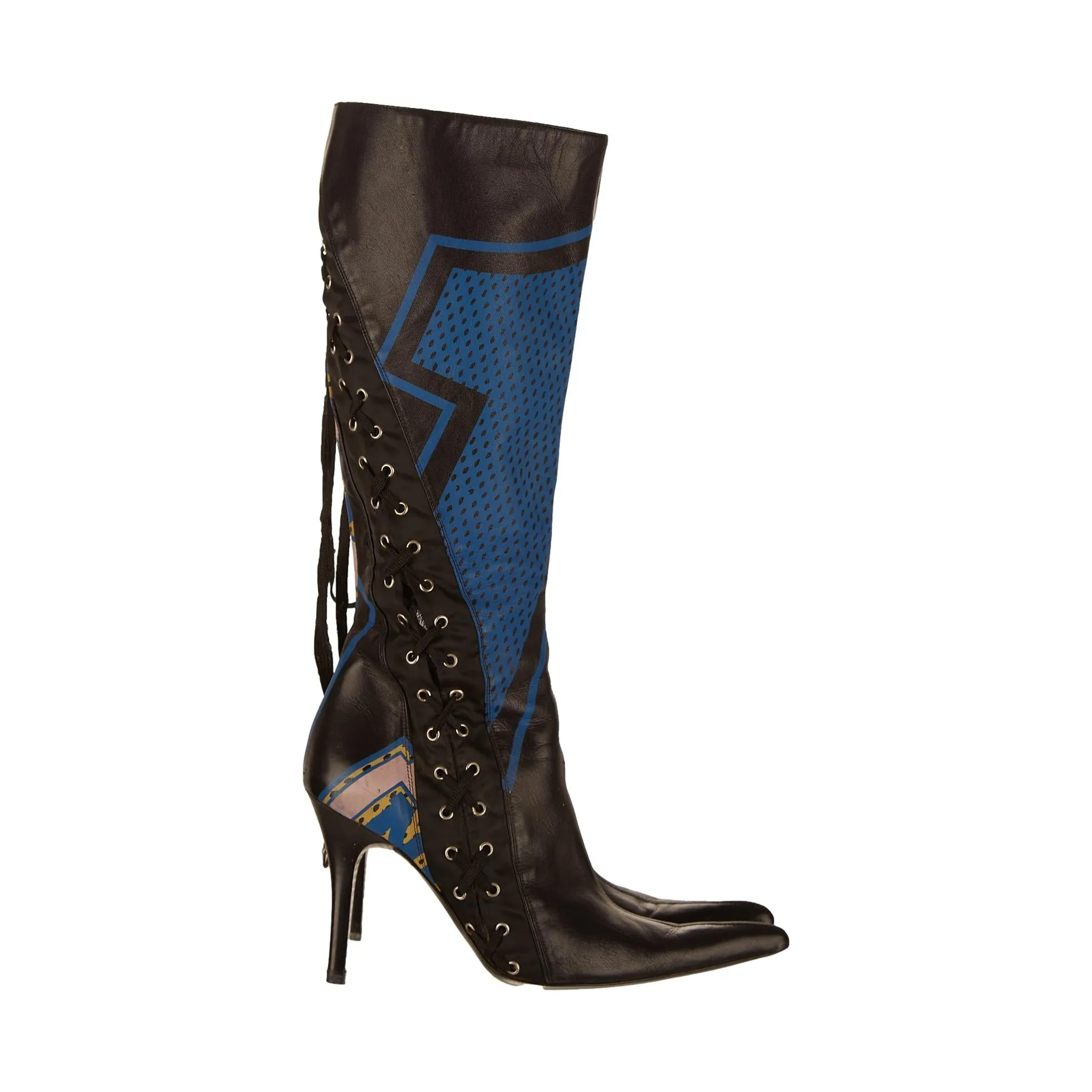 Dolce & Gabbana Black Basketball Print Boots