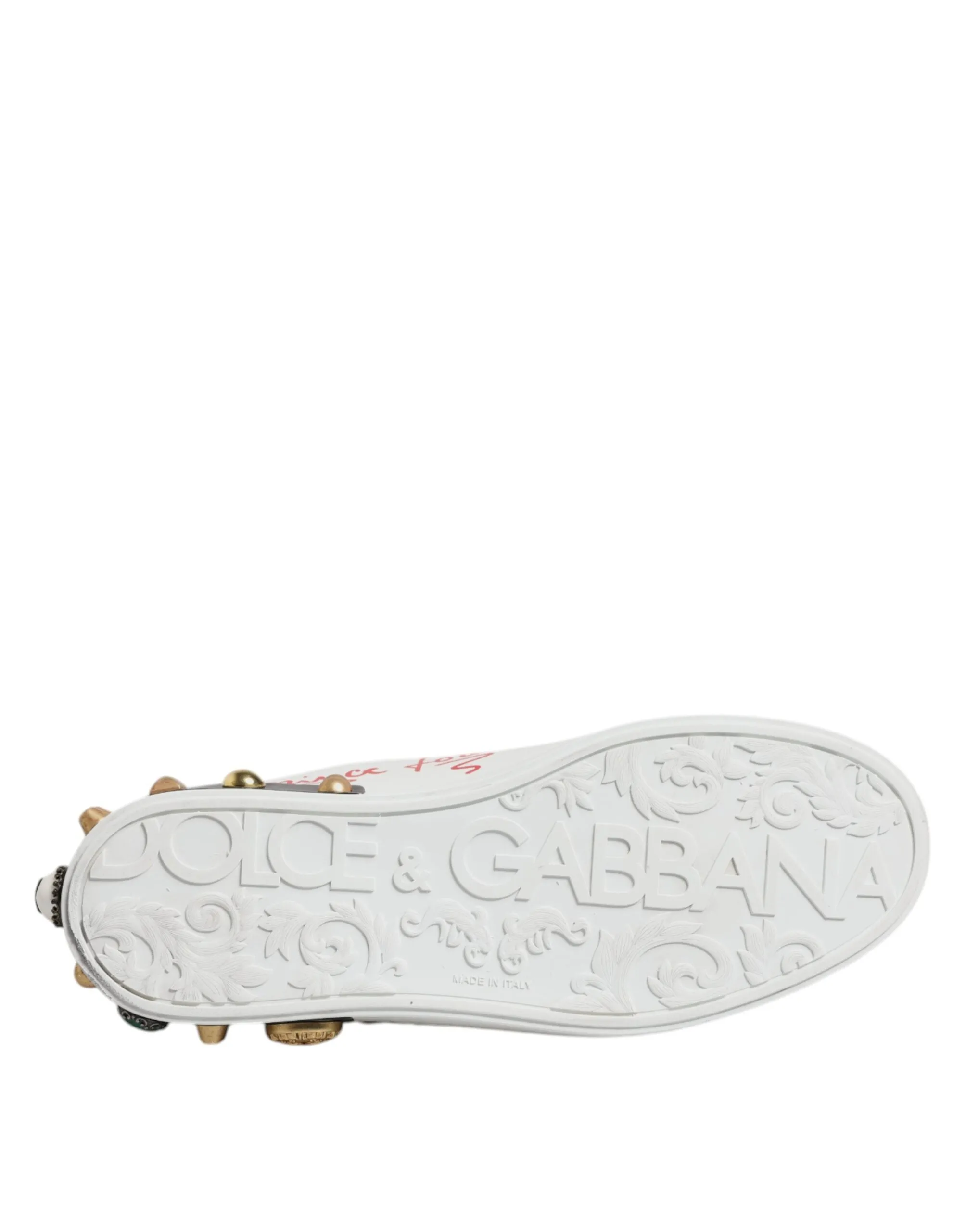 Dolce & Gabbana White Sacred Heart Patch Sneakers Shoes