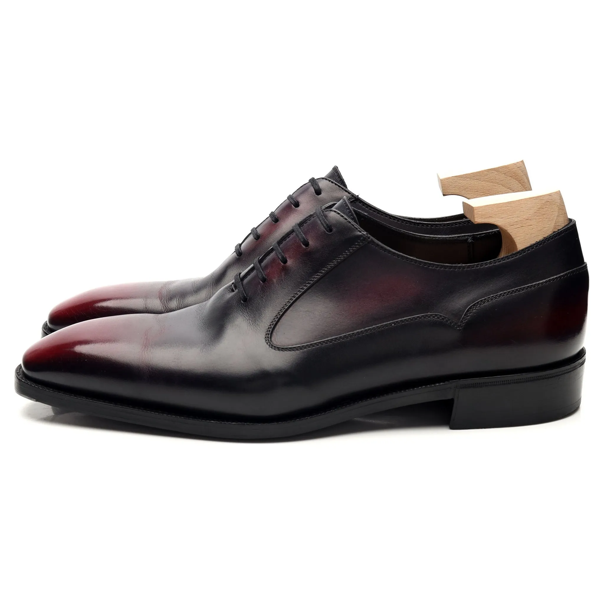 'Domingo' Burgundy Patina Leather Balmoral Oxford UK 8.5