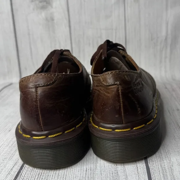 Dr. Martens Vintage 8168 Kids Brown Leather Oxford Made in England UK 2/US 3