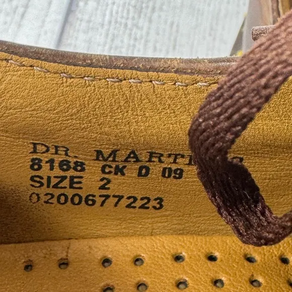 Dr. Martens Vintage 8168 Kids Brown Leather Oxford Made in England UK 2/US 3