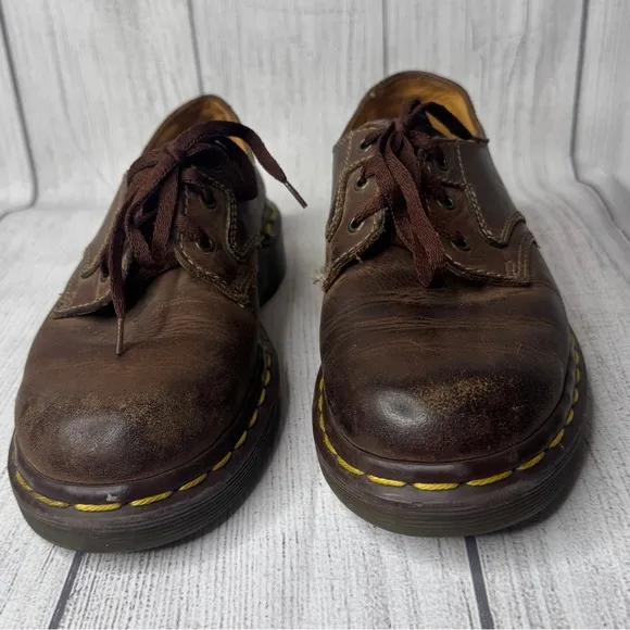 Dr. Martens Vintage 8168 Kids Brown Leather Oxford Made in England UK 2/US 3