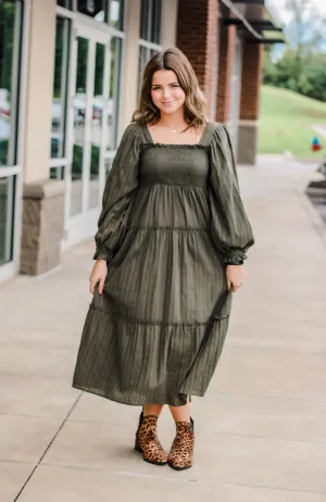 Driving Me Crazy Olive Dress