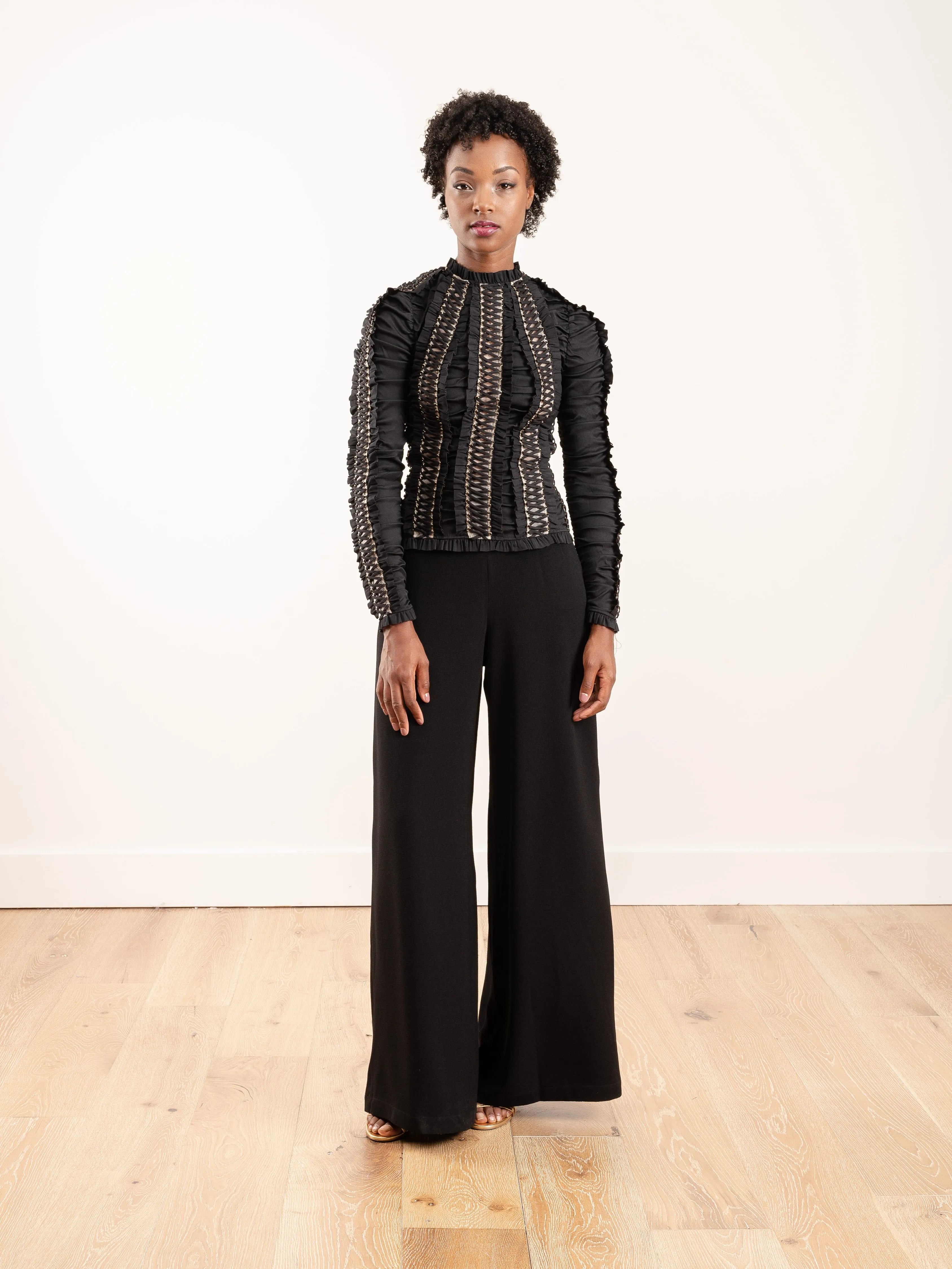 espionage lace-up bodice - black