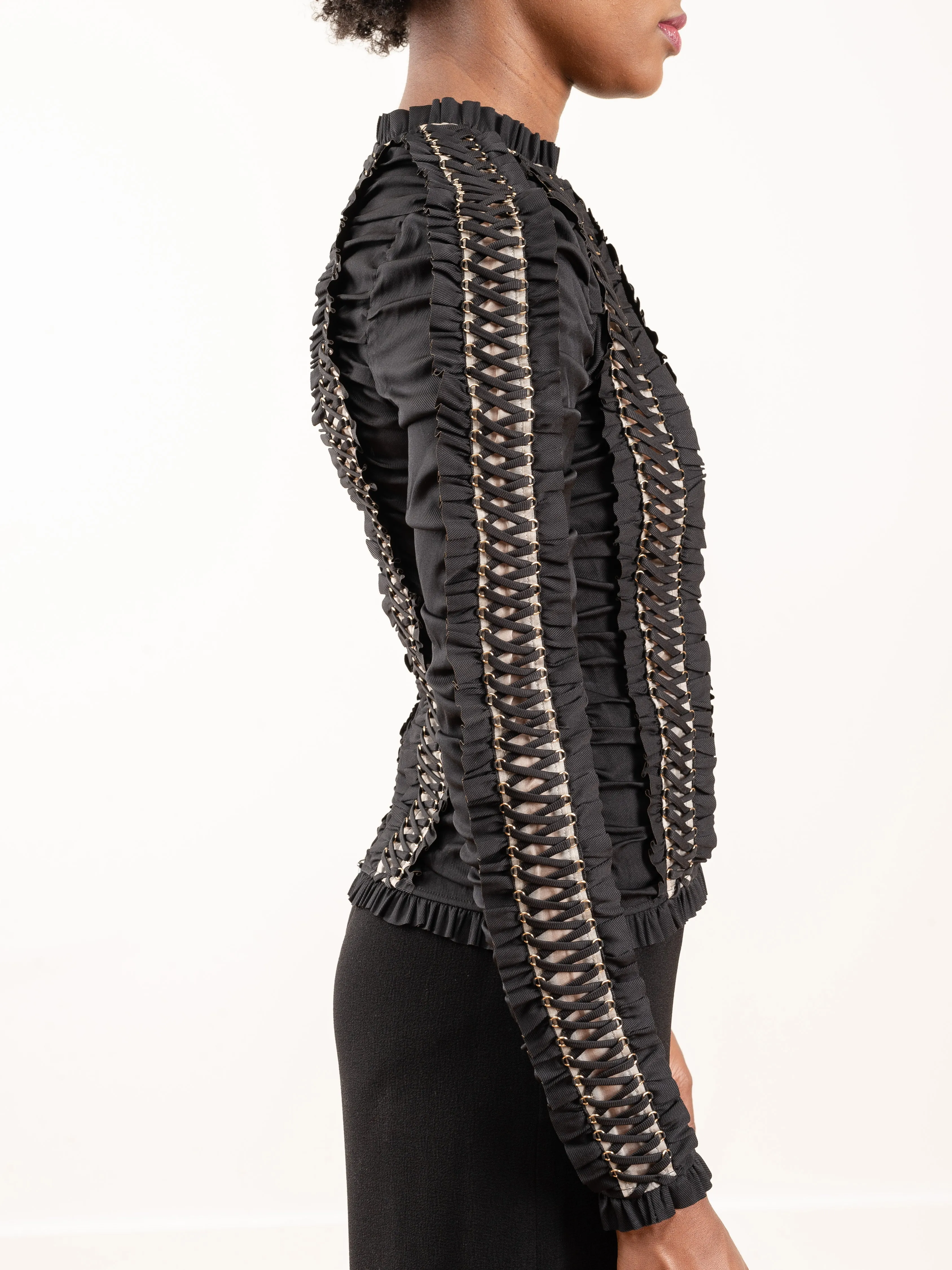 espionage lace-up bodice - black