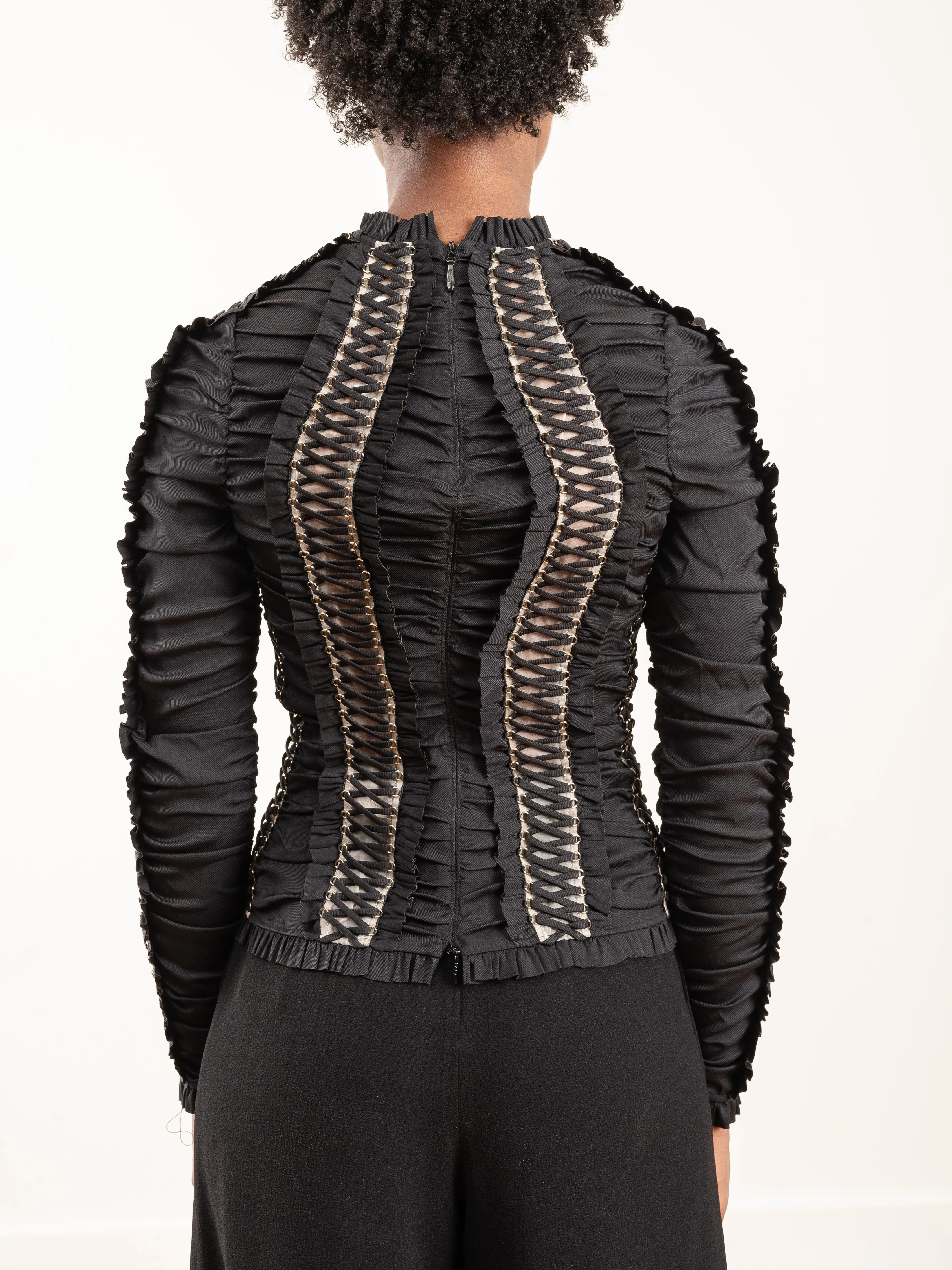 espionage lace-up bodice - black