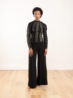 espionage lace-up bodice - black