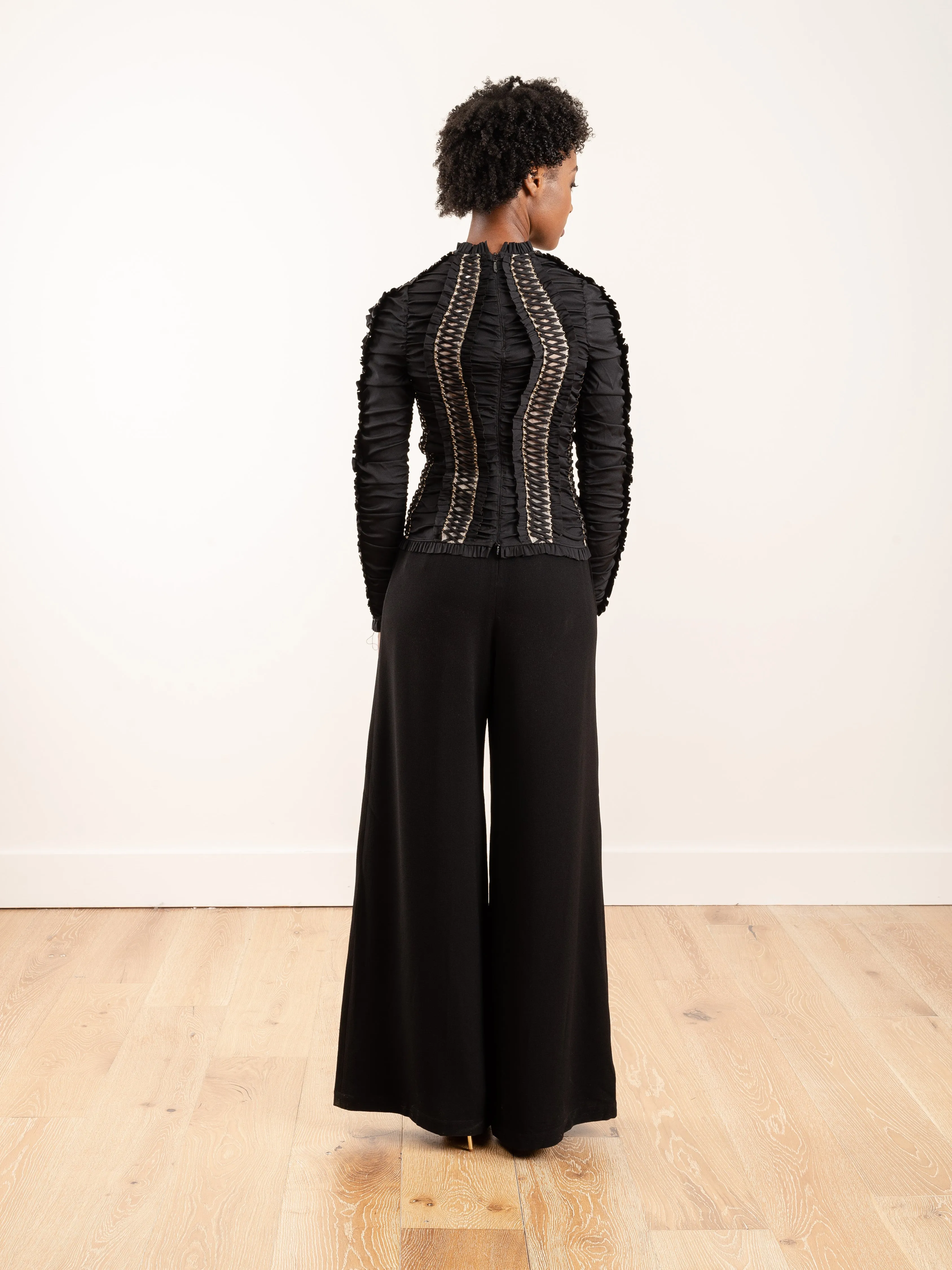 espionage lace-up bodice - black