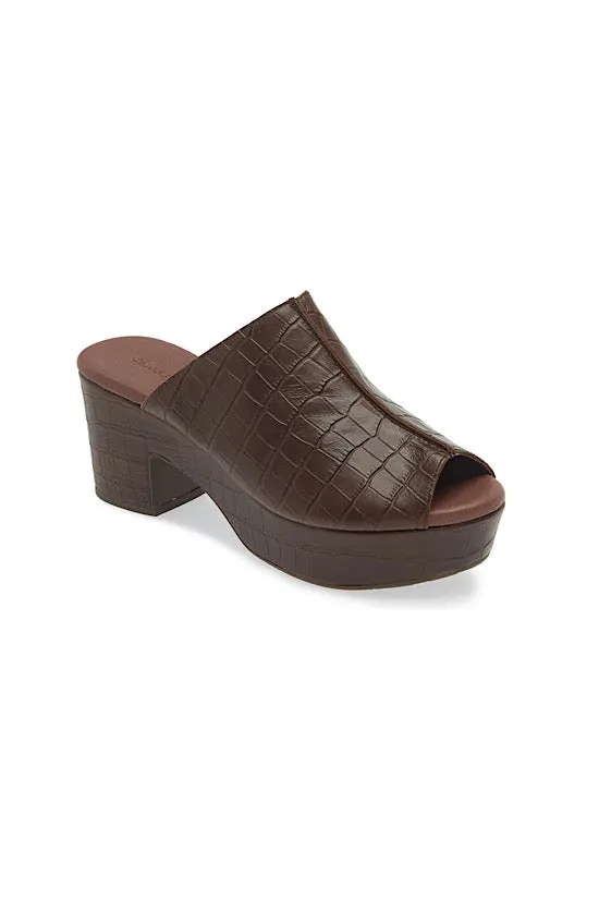 FINAL SALE: Chocolat Blu Gadis in Brown Embossed Croc