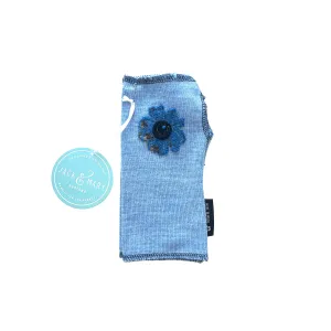 Fingerless Mittens Short, Blue Merino Wool | 103