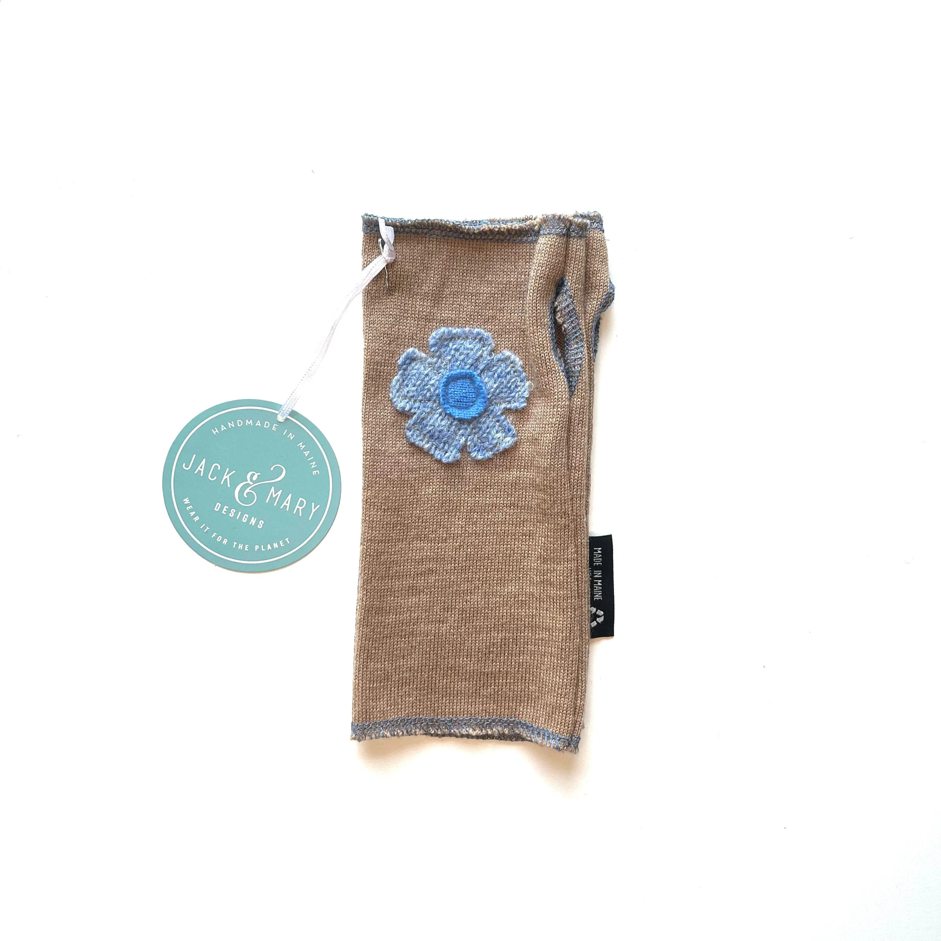 Fingerless Mittens Short, Brown Merino Wool | 021