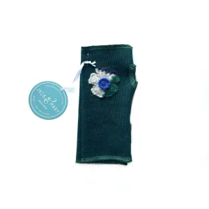 Fingerless Mittens Short, Green Merino Wool | 003