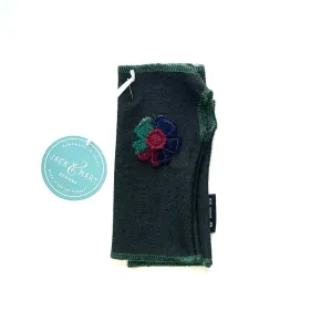 Fingerless Mittens Short, Green Merino Wool | 043