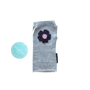 Fingerless Mittens Short, Grey Merino Wool | 105
