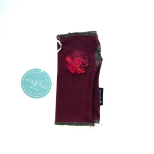 Fingerless Mittens Short, Maroon Merino Wool | 027