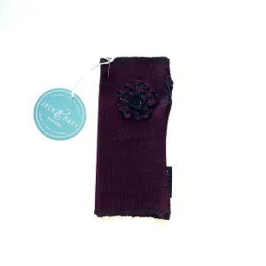 Fingerless Mittens Short, Maroon Merino Wool | 033