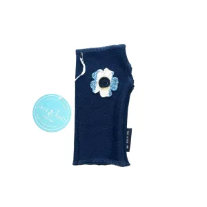 Fingerless Mittens Short, Navy Blue Merino Wool | 106