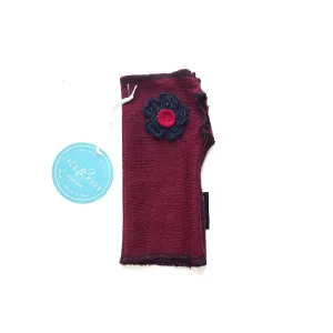 Fingerless Mittens Short, Red Merino Wool | 166