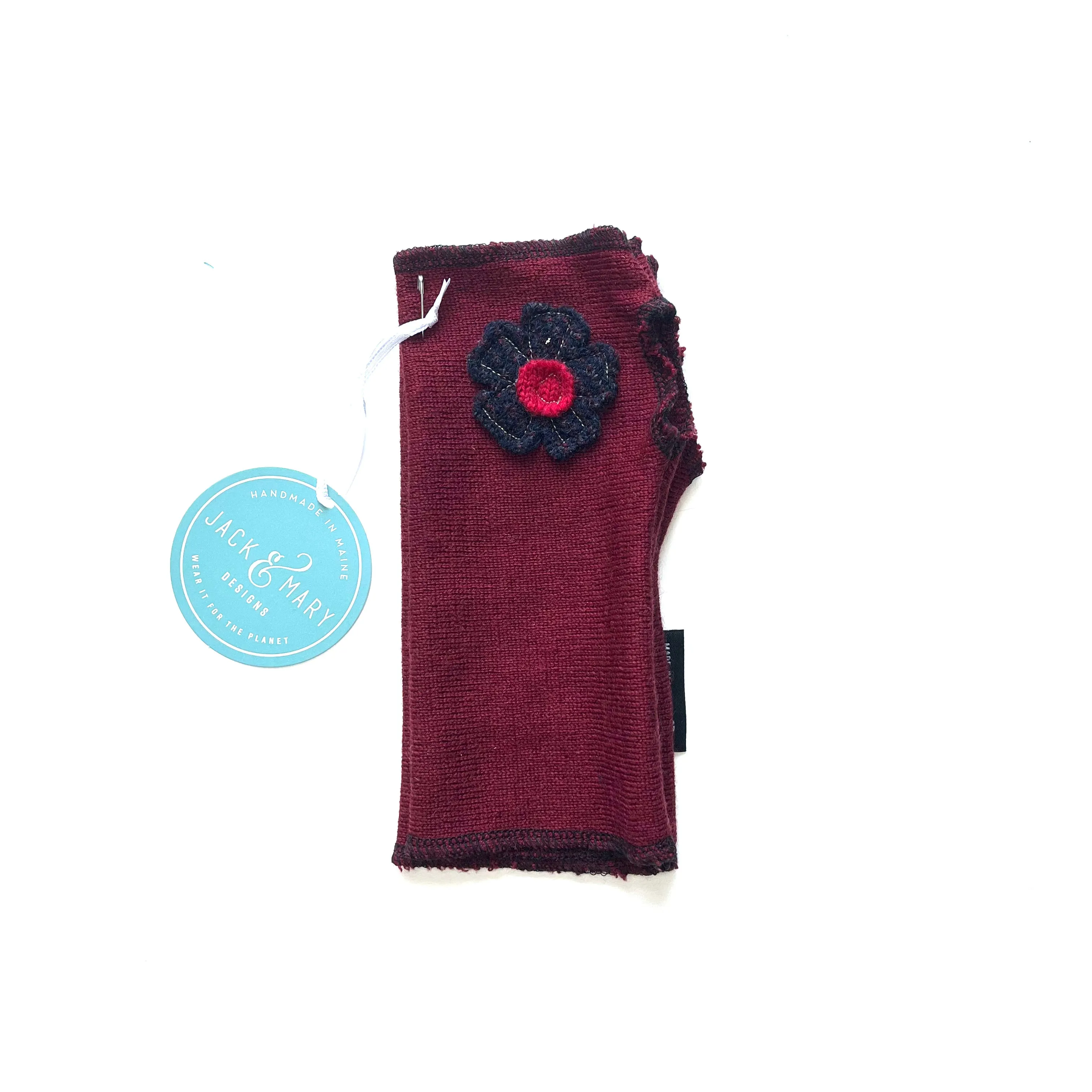 Fingerless Mittens Short, Red Merino Wool | 166