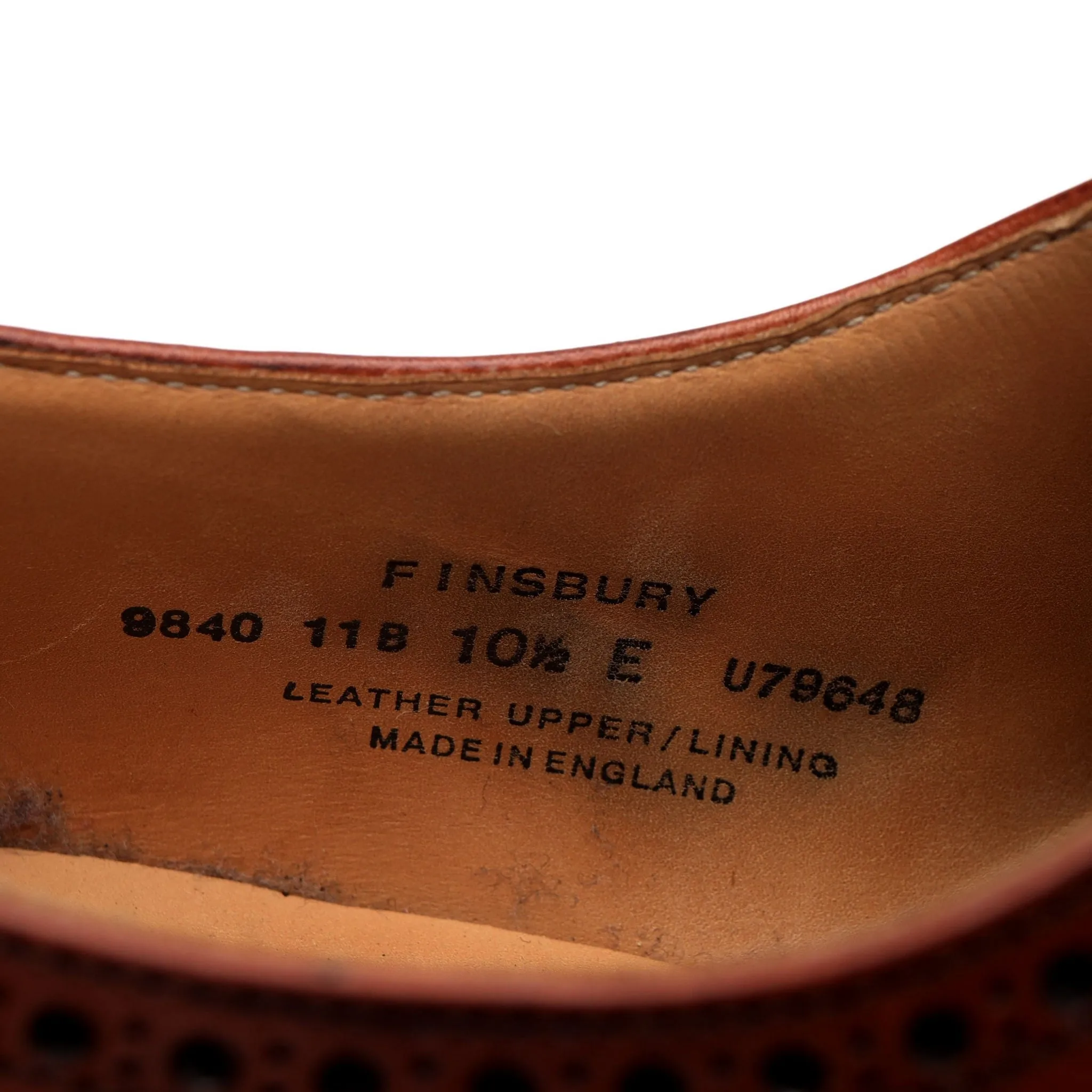 'Finsbury' Tan Brown Leather Oxford Brogue UK 10.5 E