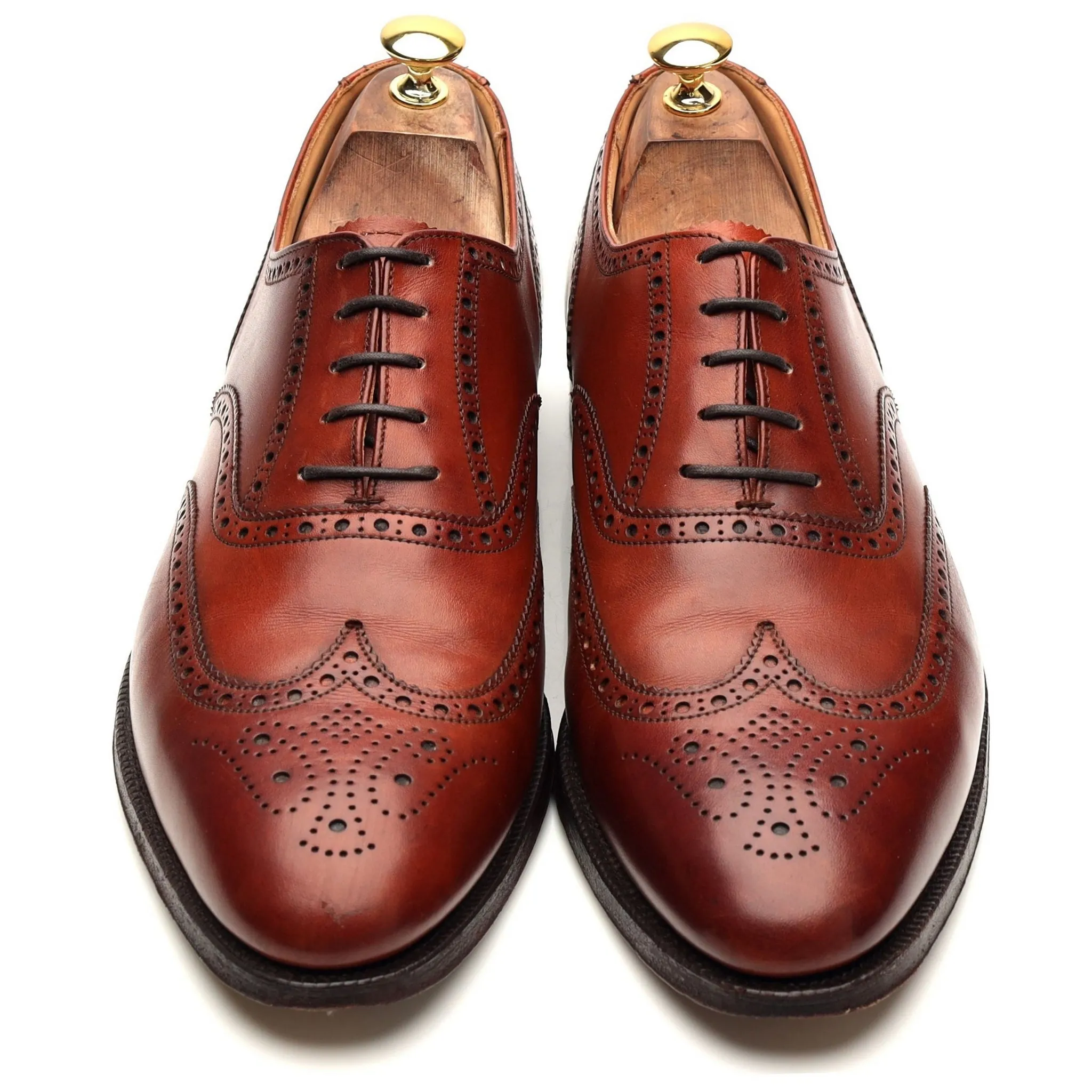 'Finsbury' Tan Brown Leather Oxford Brogue UK 10.5 E