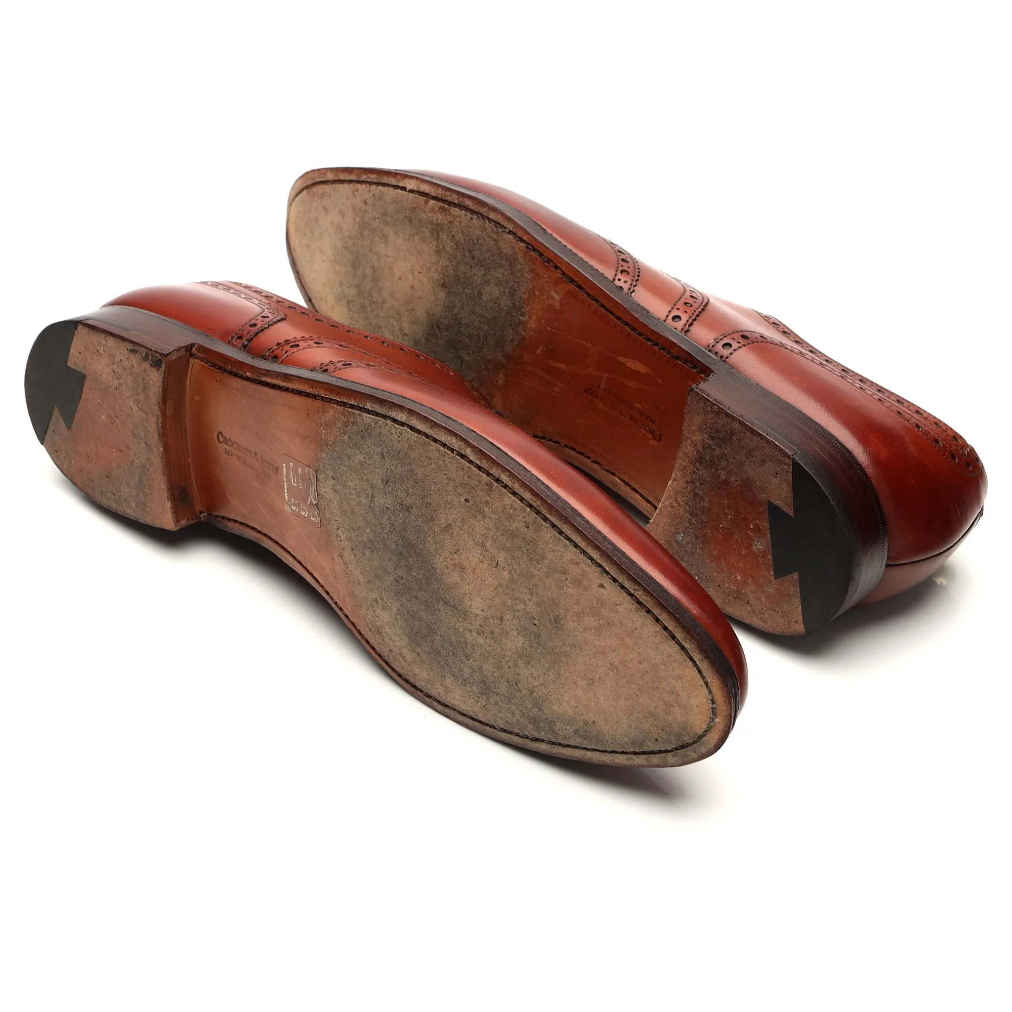 'Finsbury' Tan Brown Leather Oxford Brogue UK 10.5 E