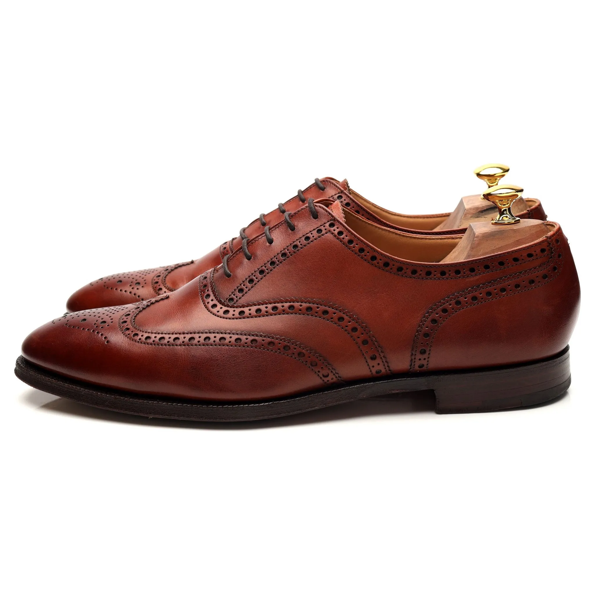 'Finsbury' Tan Brown Leather Oxford Brogue UK 10.5 E