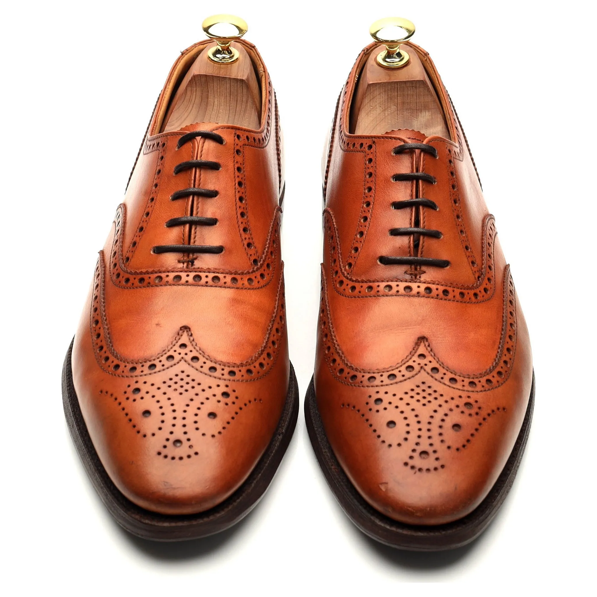 'Finsbury' Tan Brown Leather Oxford Brogue UK 8 F