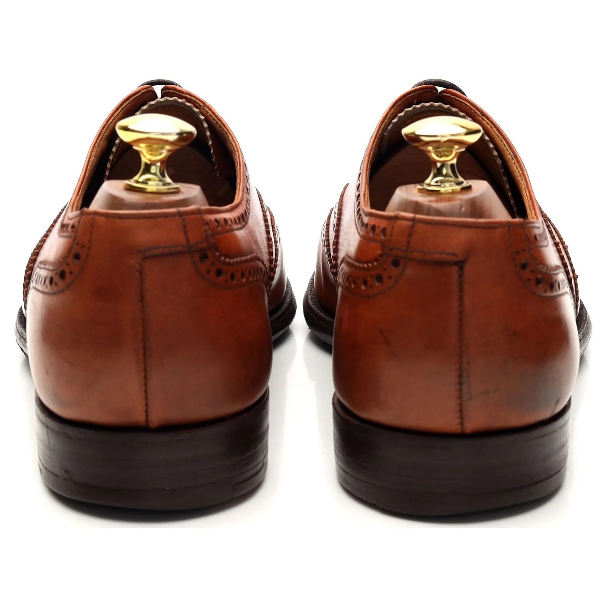'Finsbury' Tan Brown Leather Oxford Brogue UK 8 F