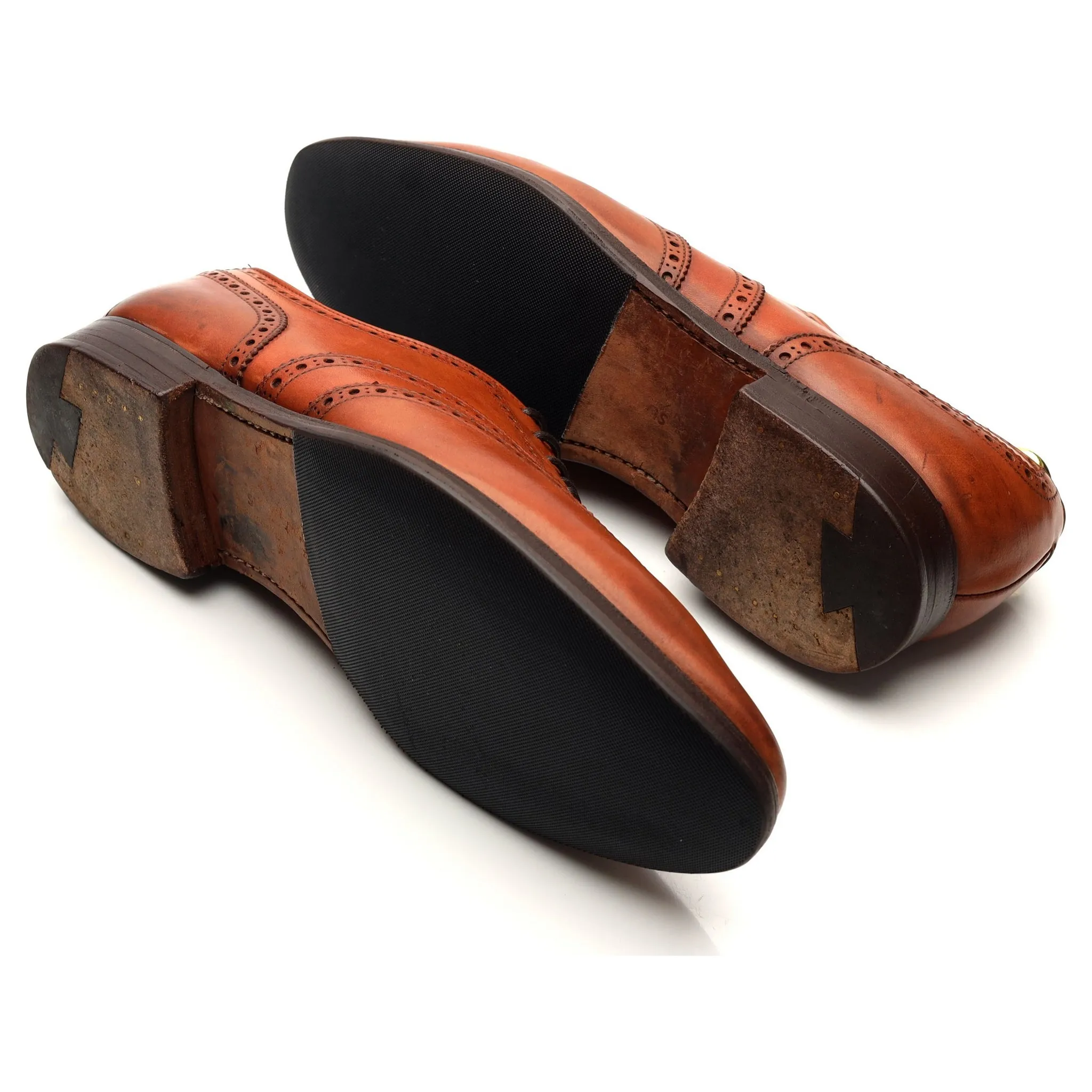 'Finsbury' Tan Brown Leather Oxford Brogue UK 8 F
