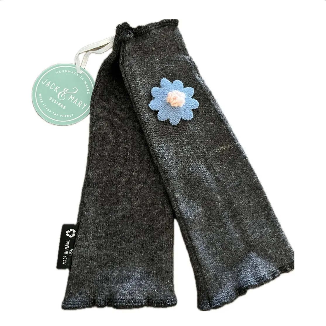 Fit & Flare Fingerless - Charcoal with Blue Flower - 46