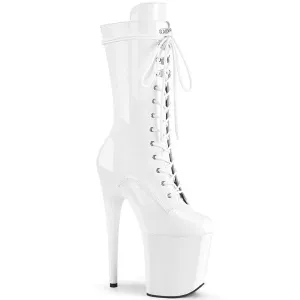 Flamingo 8" Platform Mid Calf Boot - White Pat - Size