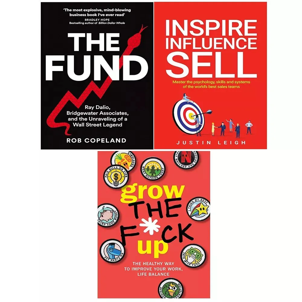 Fund,Inspire Influence Sell Justin Leigh,Grow the F ck Up Chartwell 3 Books Set