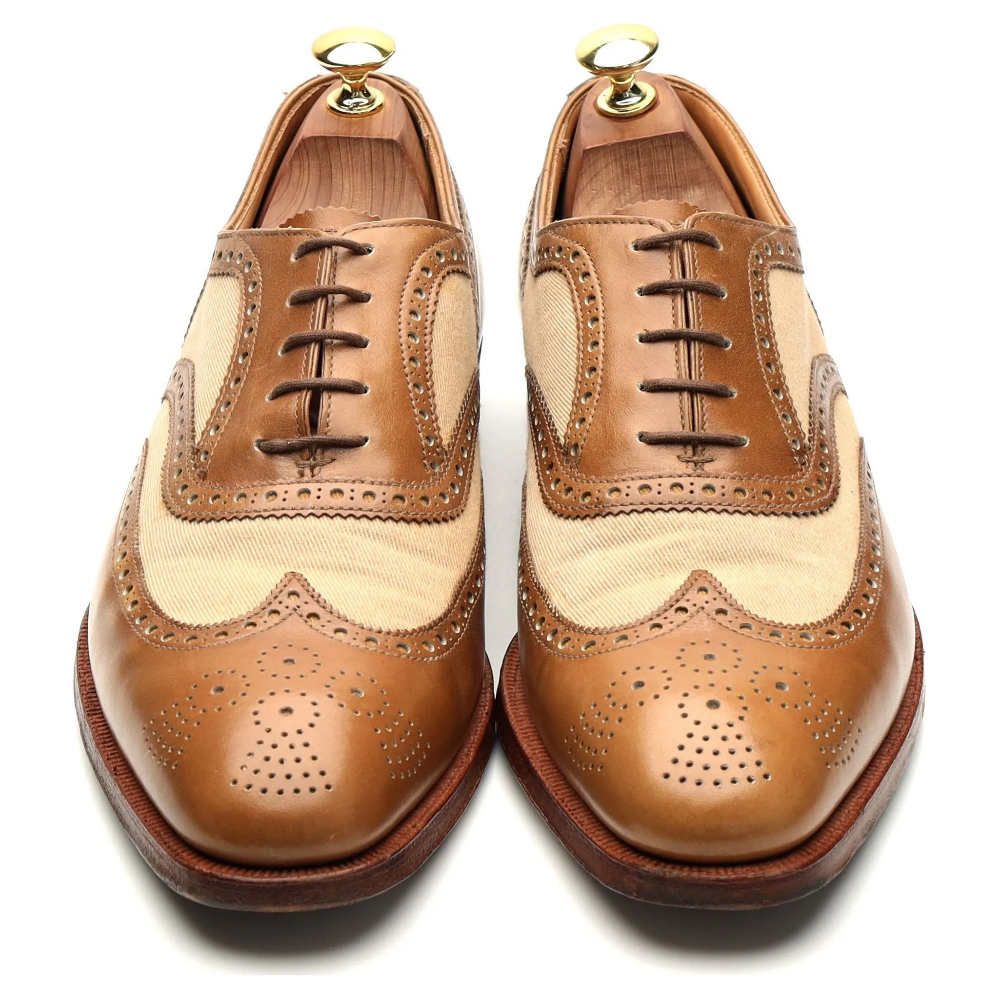 'Gerrard' Two Tone Tan Brown Leather Oxford Brogue UK 9 E