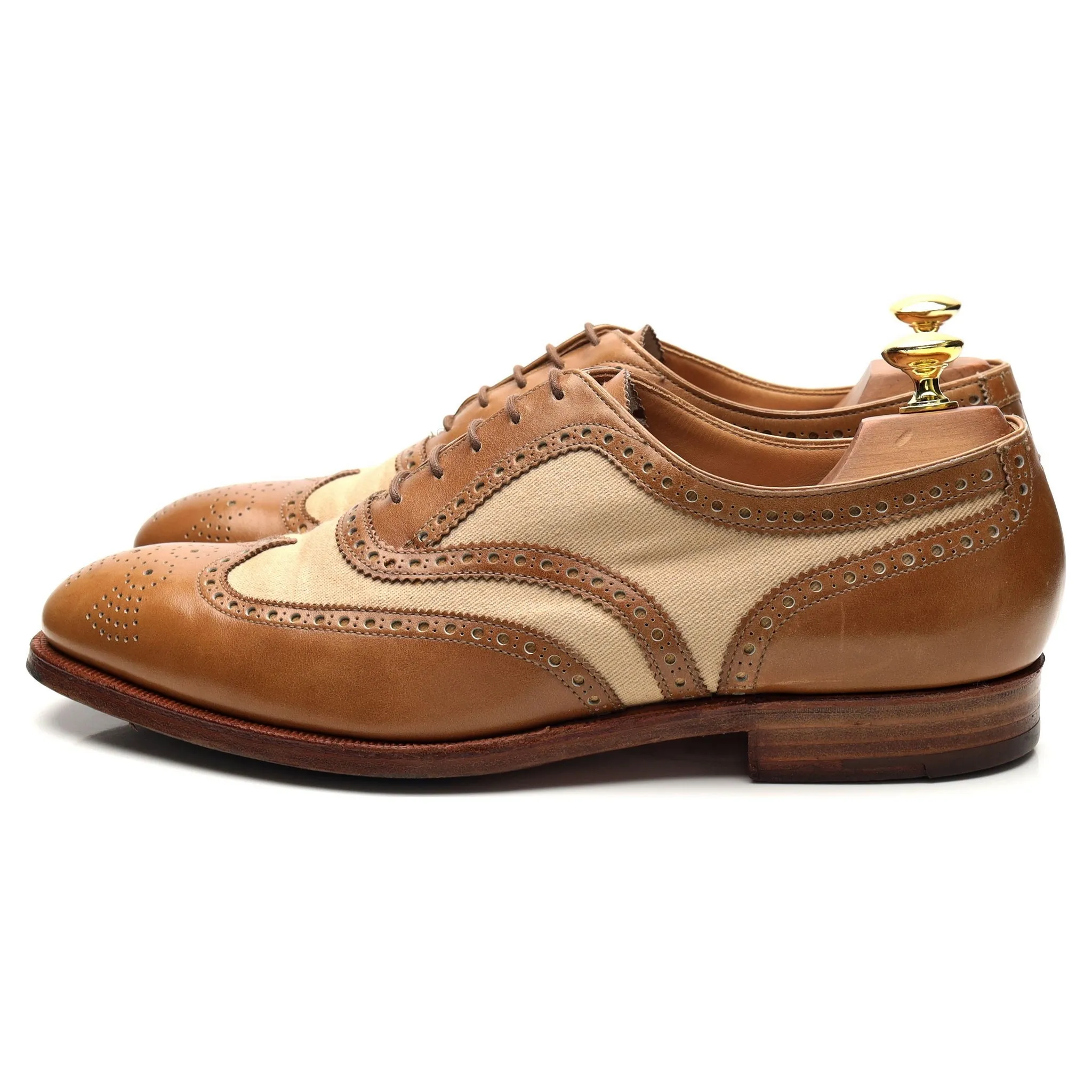 'Gerrard' Two Tone Tan Brown Leather Oxford Brogue UK 9 E